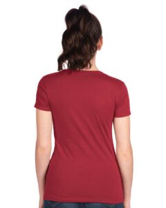 Next Level 1510 Women’s Ideal Tee – Cardinal (on model back)