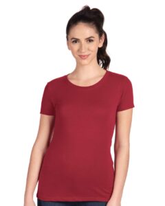 Next Level 1510 Women’s Ideal Tee – Cardinal (on model)