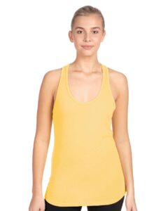 Next Level 1533 Women’s Ideal Racerback Tank – Banana Cream (on model)