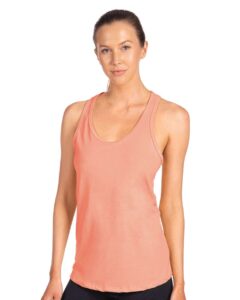 Next Level 1533 Women’s Ideal Racerback Tank – Light Orange (on model)