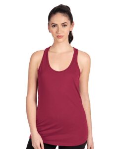 Next Level 1533 Women’s Ideal Racerback Tank – Cardinal (on model)