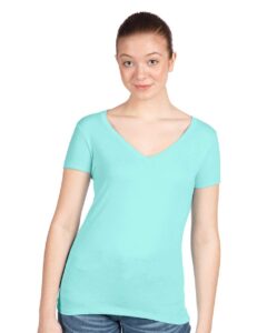 Next Level 1540 Women’s Ideal V-Neck Tee – Cancun (on model)