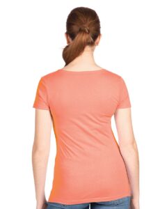 Next Level 1540 Women’s Ideal V-Neck Tee – Light Orange (on model back)