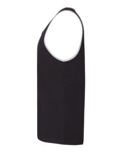 Next Level 3633 Unisex Cotton Tank – Black/ Heather Grey (side)