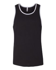Next Level 3633 Unisex Cotton Tank – Black/ Heather Grey