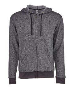 Next Level 9600 Unisex Pacifica Full-Zip Hoodie Sweatshirt – Black