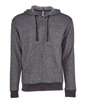 Next Level 9600 Unisex Pacifica Full-Zip Hoodie Sweatshirt – Black