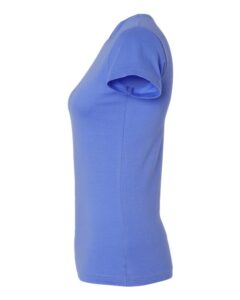 LAT 3616 Women’s Fitted Fine Jersey Tee – Carolina Blue (side)