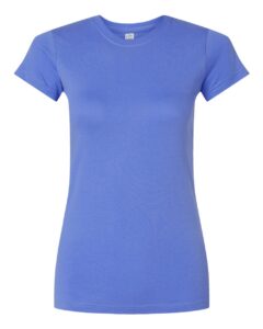 LAT 3616 Women’s Fitted Fine Jersey Tee – Carolina Blue