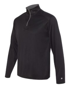 Badger 4102 Men’s B-Core Quarter-Zip Pullover – Black/ Graphite (side)