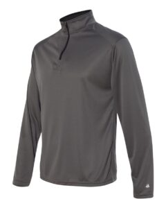 Badger 4102 Men’s B-Core Quarter-Zip Pullover – Graphite/ Black (side)