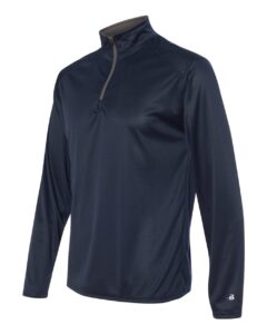 Badger 4102 Men’s B-Core Quarter-Zip Pullover – Navy/ Graphite (side)