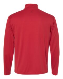 Badger 4102 Men’s B-Core Quarter-Zip Pullover – Red/ Graphite (back)