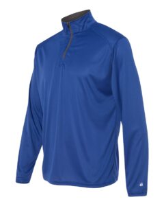 Badger 4102 Men’s B-Core Quarter-Zip Pullover – Royal/ Graphite (side)
