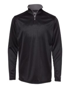 Badger 2102 Youth B-Core Quarter-Zip Pullover – Black/ Graphite
