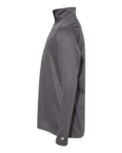 Badger 2102 Youth B-Core Quarter-Zip Pullover – Graphite/ Black (side)