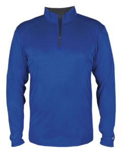 Badger 2102 Youth B-Core Quarter-Zip Pullover – Royal/ Graphite