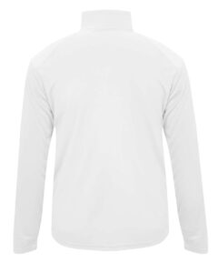 Badger 2102 Youth B-Core Quarter-Zip Pullover – White/ Graphite (back)