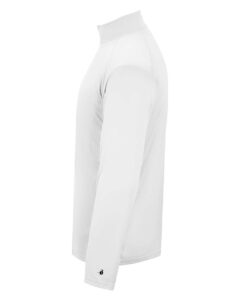 Badger 2102 Youth B-Core Quarter-Zip Pullover – White/ Graphite (side)