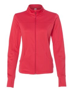 Independent Trading Co. EXP60PAZ Women’s Poly-Tech Full-Zip Track Jacket – Coral