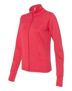 Independent Trading Co. EXP60PAZ Women’s Poly-Tech Full-Zip Track Jacket – Coral (side)