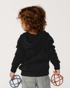 Independent Trading Co. PRM10TSB Toddler Special Blend Hooded Raglan Sweatshirt – Black (on model back)