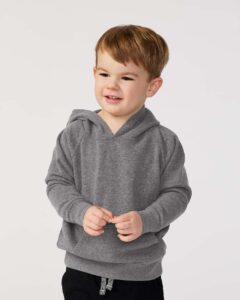 Independent Trading Co. PRM10TSB Toddler Special Blend Hooded Raglan Sweatshirt – Nickel (on model)