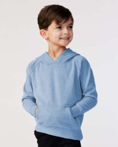 Independent Trading Co. PRM10TSB Toddler Special Blend Hooded Raglan Sweatshirt – Pacific (on model)