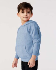 Independent Trading Co. PRM10TSB Toddler Special Blend Hooded Raglan Sweatshirt – Pacific (on model side)