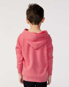 Independent Trading Co. PRM10TSB Toddler Special Blend Hooded Raglan Sweatshirt – Pomegranate (on model back)