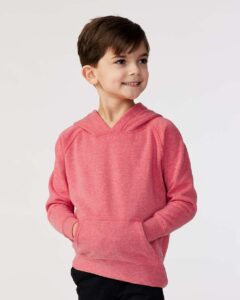 Independent Trading Co. PRM10TSB Toddler Special Blend Hooded Raglan Sweatshirt – Pomegranate (on model)