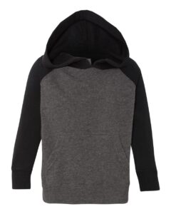 Independent Trading Co. PRM10TSB Toddler Special Blend Hooded Raglan Sweatshirt – Carbon/ Black