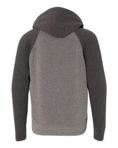 Independent Trading Co. PRM15YSB Youth Lightweight Special Blend Raglan Hooded Sweatshirt – Nickel/ Carbon (back)