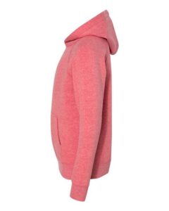 Independent Trading Co. PRM15YSB Youth Lightweight Special Blend Raglan Hooded Sweatshirt – Pomegranate (side)