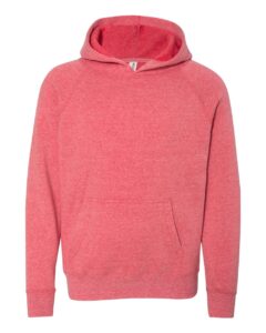 Independent Trading Co. PRM15YSB Youth Lightweight Special Blend Raglan Hooded Sweatshirt – Pomegranate