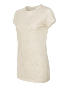 J. America 8138 Women’s Glitter T-Shirt – Pearl/ Gold (side)