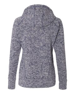 J. America 8616 Women’s Cosmic Fleece Hooded Sweatshirt – Navy Fleck/ Navy (back)