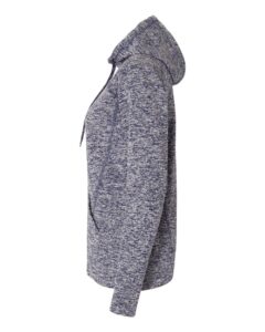 J. America 8616 Women’s Cosmic Fleece Hooded Sweatshirt – Navy Fleck/ Navy (side)