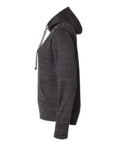 J. America 8662 Women’s Odyssey Striped Performance Fleece Lapover Hooded Sweatshirt – Granite (side)