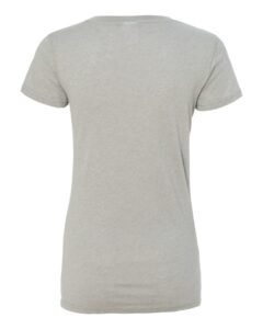 J. America 8136 Women’s Glitter V-Neck T-Shirt – Oxford/ Silver (back)