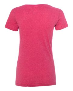 J. America 8136 Women’s Glitter V-Neck T-Shirt – Wildberry/ Silver (back)