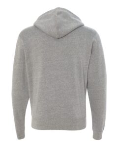 J. America 8872 Men’s Triblend Full-Zip Hooded Sweatshirt – Grey Triblend (back)