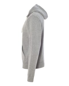 J. America 8872 Men’s Triblend Full-Zip Hooded Sweatshirt – Grey Triblend (side)