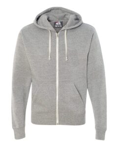 J. America 8872 Men’s Triblend Full-Zip Hooded Sweatshirt – Grey Triblend