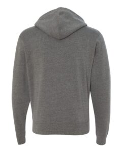 J. America 8872 Men’s Triblend Full-Zip Hooded Sweatshirt – Smoke Triblend (back)