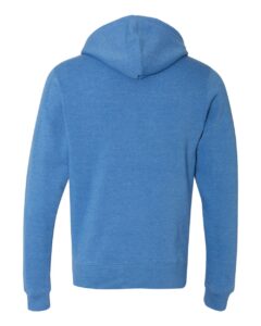 J. America 8872 Men’s Triblend Full-Zip Hooded Sweatshirt – Cool Royal Triblend (back)