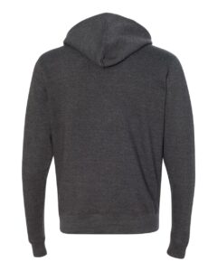 J. America 8872 Men’s Triblend Full-Zip Hooded Sweatshirt – Black Triblend (back)