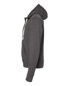J. America 8872 Men’s Triblend Full-Zip Hooded Sweatshirt – Black Triblend (side)