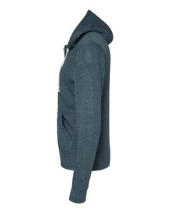 J. America 8872 Men’s Triblend Full-Zip Hooded Sweatshirt – Navy Triblend (side)