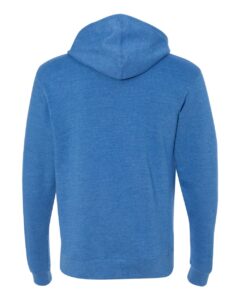 J. America 8871 Men’s Triblend Fleece Hooded Sweatshirt – Cool Royal Triblend (back)